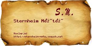 Sternheim Máté névjegykártya